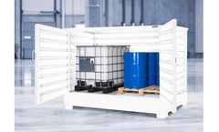DENIOS - Model L258100W - Chemical Storage Locker - 2 IBC or 8 drums Capacity