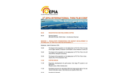 3rd EPIA International Thin Film Conference - Agenda Brochure
