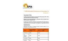 1st EPIA International Conference on Concentrator Photovoltaics Brochure