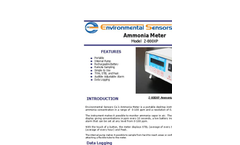 ESC - Model Z-800XP - Portable Desktop Ammonia Monitor - Brochure