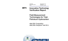 U.S. EPA Evaluation Report - Innovative Technology Verification Report for Measuring TPH in Soil.