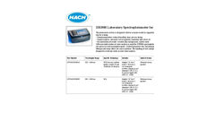 Hach - Model DR3900 - Laboratory Spectrophotometer for Water Analysis - Brochure