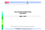 PSA Oxygen Generator Range - Specifications