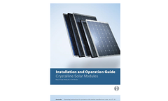 Bosch Solar - Model c-Si M 60 EU42117 - Installation and Operation Guide