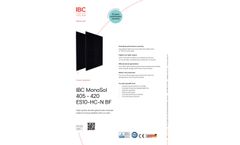 IBC MonoSol - Model 415 ES10-HC-N BF - Monocrystalline Solar Module - Datasheet