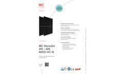 IBC MonoSol - Model 425 MS10-HC-N - Monocrystalline Solar Module Datasheet