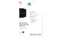 IBC MonoSol - Model 405 GS10-HC - Monocrystalline Solar Module Datasheet