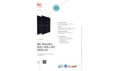 IBC MonoSol - Model 410 OS10-HC - Monocrystalline Solar Module Datasheet