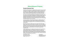 Custom Enzymes Plus - Biofuels Brochure
