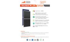 Soleos - Model Valance BF 144 - 35MM Series Bifacial Solar Cells Datasheet
