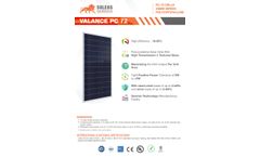 Soleos - Model Valance PC 72 - 35mm Series Polycrystalline Solar Cells Datasheet
