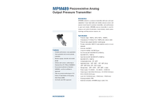 Model MPM489 - Piezoresistive Analog Output Pressure Transmitter - Datasheet
