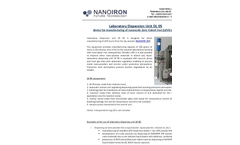 DL 05 - Laboratory Dispersion Unit for Manufacturing of nZVI Slurry - Brochure