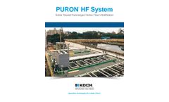 PURON - Model HF - Solids Tolerant Submerged Hollow Fiber Ultrafiltration System - Brochure