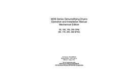 MDB Series Dehumidifying Dryers Operation and Installation Manual
