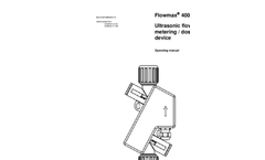 iCenta Flowmax - Model 400i - Ultrasonic Flow Metering / Dosing Device - Operating Manual