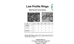 Raschig Low Profile Rings For Metal Random Dump Packing - Brochure