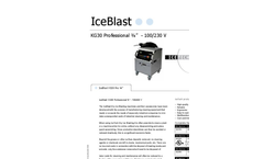 IceBlast - Model KG30 Professional ¾” - 110/230 V - Dry Ice Blasting Machine Specifications