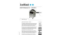 IceBlast - Model KG50 Professional ¾” - 110/230 V - Dry Ice Blasting Machine Specifications