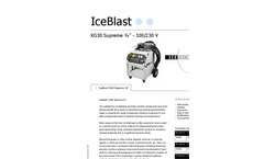 IceBlast - Model KG30 Supreme ¾” - 110/230 V - Dry Ice Blasting Machine Specifications