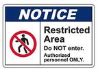 Graphic - Model SL3254-DC - Notice Restricted Area do not Enter Sign