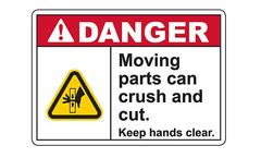 Graphic - Model SL3436-AC - Danger Moving Parts Keep Hands Clear Sign