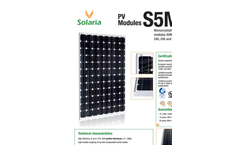 Monocrystalline Silicon Photovoltaic Module S5M+ Series