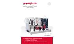 Maximator - Model Type HPL6 - High Pressure Homogenizer Hydraulic Units- Brochure