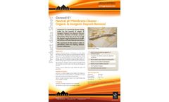 Genesol - Model 61 - Neutral pH Membrane Cleaner - Organic & Inorganic Deposit Removal - Datasheet
