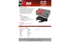 MCR NitriShield Grippaz™ - Model 6016B - Disposable Nitrile Gloves, Powder-Free, 6 mil, Black, 5 Boxes / 100/Each - Brochure
