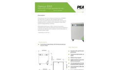Peak Scientific - Model 1053 PSA - High Purity Nitrogen Generator for Labs - Datasheet