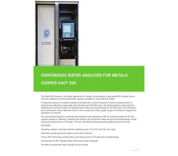 Multi-Metals Continuous Water Analyzer Based on ED-XRF:  Applications to Power Plant ELG Rule Compliance-1