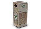 StoneTec - Model Recycle42 - 42-Galton Recycling Bin with Stone Panels