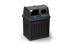 Parkview - Model 72720199 CL4 - Black Trash and Recycling Container, 50-Gallon Square, Dome Lid, Rectangular and Round Opening