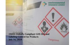 OSHA Globally Compliant GHS SDS and Labeling Content for Products