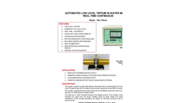 TA - Model Nex-Tritium - Automated Low Level Tritium In Water Monitor - Datasheet