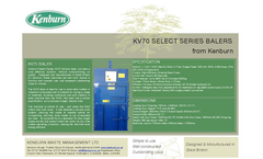 Kenburn KV70 Waste Baler - Technical Data