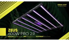 LUMATEK EU | LED GROW LIGHT STRATEGIES - ZEUS 600W PRO 2.9 - Video