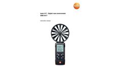 Testo - Model 417 kit 1 - Vane Anemometer with Measurement Funnels - Instruction Manual
