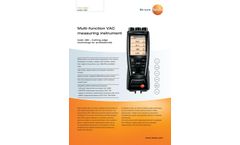 Testo - Model 417 kit 2 - Vane Anemometer with Measuring Funnels and Flow Straightener - Brochure