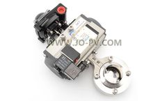 J&O - Model JOV-BFHPALSSD-NC-11 - Sanitary Pneumatic Butterfly Valve With Solenoid Valve and Limit Switch