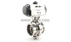 J&O - Model JOV-BFHPA01-22 - Sanitary Stainless Steel Clamped Butterfly Valve With Aluminium Actuator