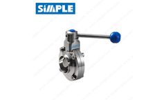 Sanitary Stainless Steel Butterfly Valves, Butt-weld Ends, Pull Handle