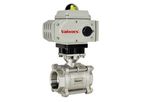 Valworx - Model 565355E - 1/4Inch Electric Actuated 3 pc SS Ball Valve 110 VAC, EPS Positioner