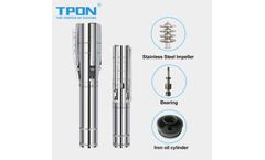 TOPN - Model 4/6TPSC Series - 4/6 Inch DC Wide Voltage Stainless Steel Solar Powered Submersible Water Pump Irrigation Customized Factory