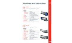 Crossland - Model AWVRT01X - Aluminium Rigid Waste Vacuum Tanker - SpecSheet