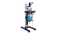 Sykes - Model GRL-10 - 10L Lifting Two Layer Single Jacketed Glass Reactor