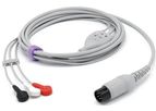 Sino-K AAMI - Model SG3140S - 3 Lead wire One-piece ECG cable 6 Pin Snap Connector