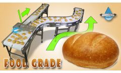 2 Lane Curved Conveyor System With Manual Separating Lever for Direct Food Contact (Washdown-Rated) - Video