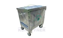 Teknik Konteyner - Model TK-1100-MCK - 1100 Liter Metal Galvanized Waste Container with Metal Lid
